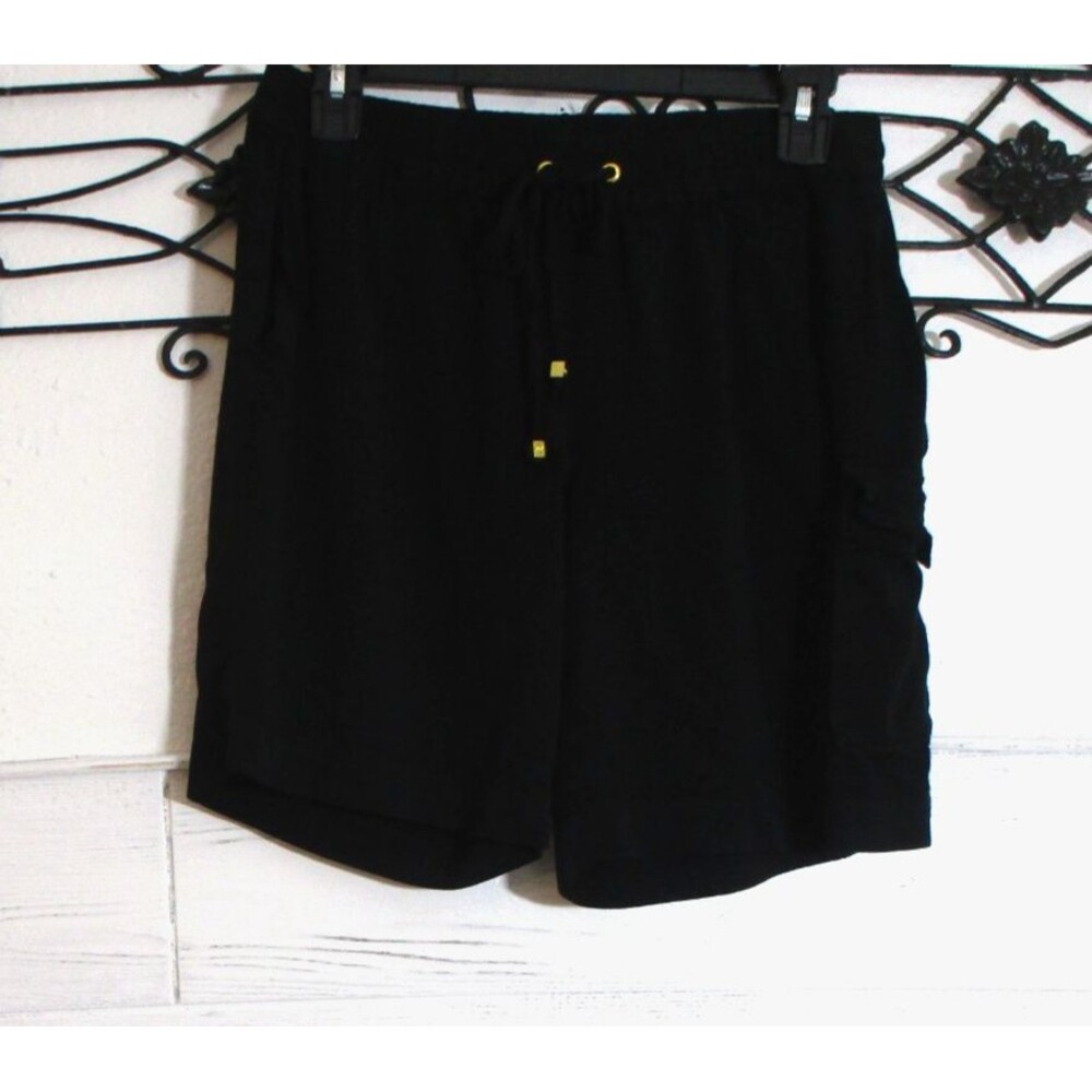 Michael Kors Knit Shorts Women's Size 6 Black Pockets Pull On Drawstring